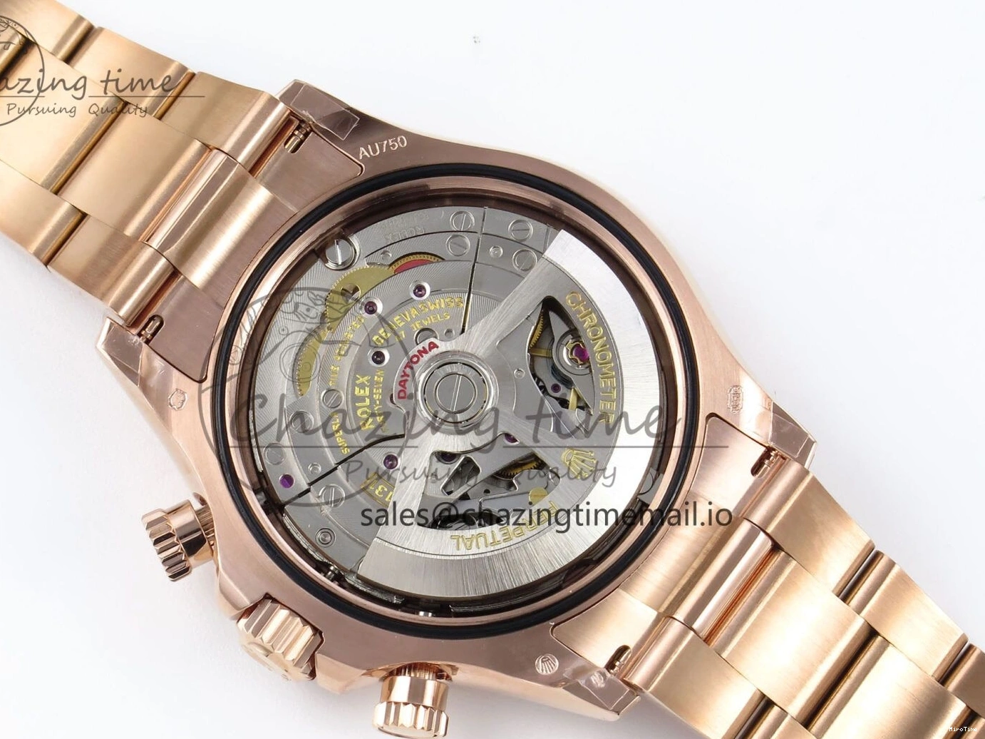 MiroTime 0215 EyeCatching Daytona 126505 QF 1:1 Best Edition Black RG Diamonds Dial on RG Braclet SH4131 V 715